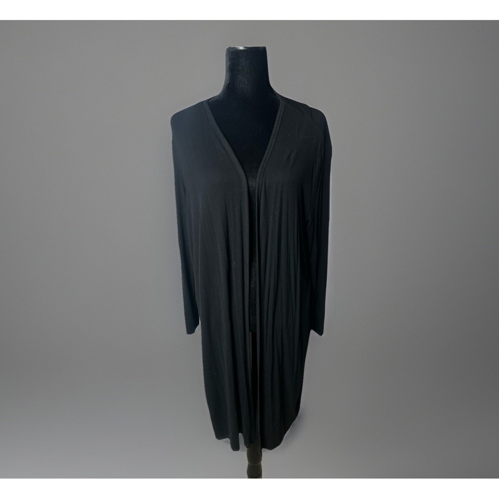 Donna Karan Active Women's open Front cardigan Medium Black Jersey